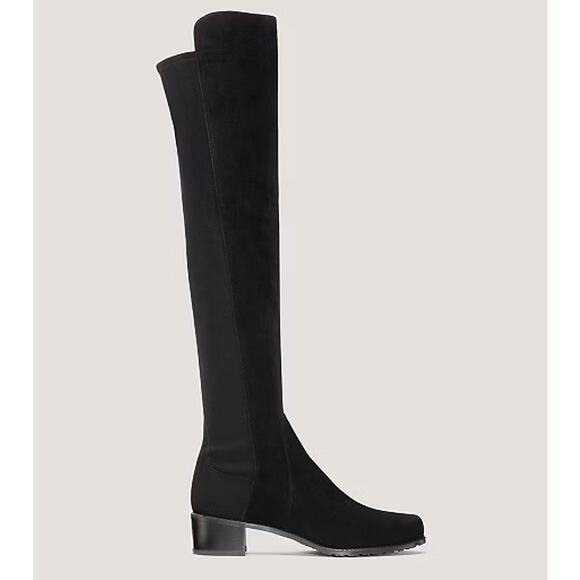 Stuart Weitzman 5050 Reserve Over the Knee High Boots Suede Block Heeled Black - Picture 3 of 16